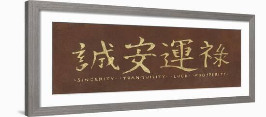 Sincerity Tranquility Luck Prosperity-Kristin Emery-Framed Art Print