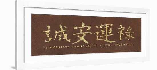 Sincerity Tranquility Luck Prosperity-Kristin Emery-Framed Art Print