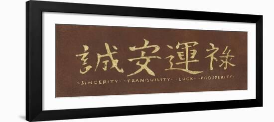 Sincerity Tranquility Luck Prosperity-Kristin Emery-Framed Art Print