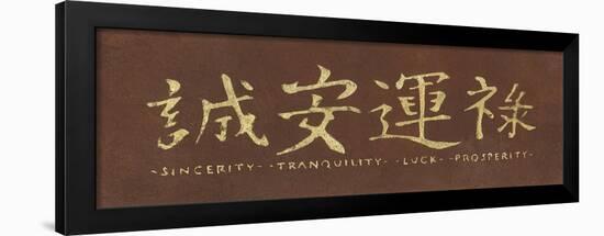 Sincerity Tranquility Luck Prosperity-Kristin Emery-Framed Art Print