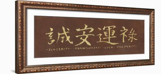 Sincerity Tranquility Luck Prosperity-Kristin Emery-Framed Art Print