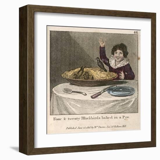 Sing a Song of Sixpence a Bag Full of Rye Four-And-Twenty Blackbirds Baked in a Pie-null-Framed Art Print