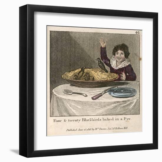 Sing a Song of Sixpence a Bag Full of Rye Four-And-Twenty Blackbirds Baked in a Pie-null-Framed Art Print