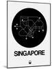 Singapore Black Subway Map-NaxArt-Mounted Art Print