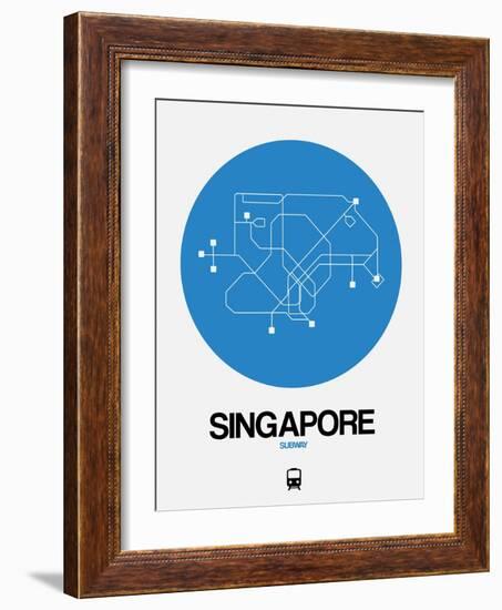 Singapore Blue Subway Map-NaxArt-Framed Art Print