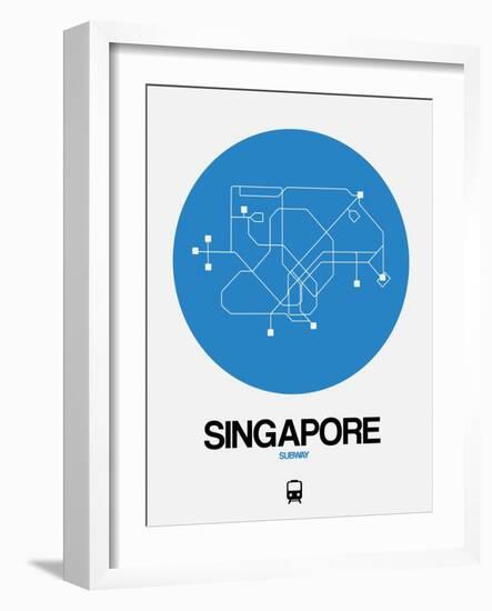Singapore Blue Subway Map-NaxArt-Framed Art Print