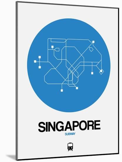 Singapore Blue Subway Map-NaxArt-Mounted Art Print