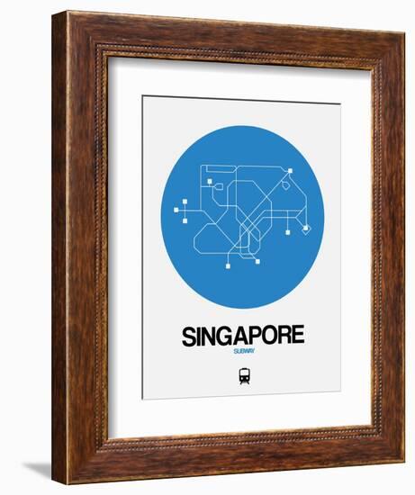 Singapore Blue Subway Map-NaxArt-Framed Premium Giclee Print