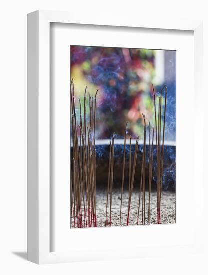 Singapore, Chinatown, Buddha Tooth Relic Temple, Joss Sticks-Walter Bibikow-Framed Photographic Print