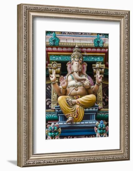 Singapore, Chinatown, Sri Mariamman Hindu Temple, Detail of Hindu Deity, Ganesh-Walter Bibikow-Framed Photographic Print