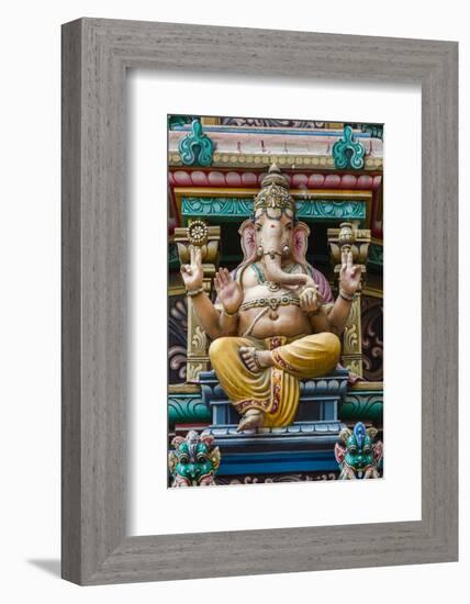 Singapore, Chinatown, Sri Mariamman Hindu Temple, Detail of Hindu Deity, Ganesh-Walter Bibikow-Framed Photographic Print