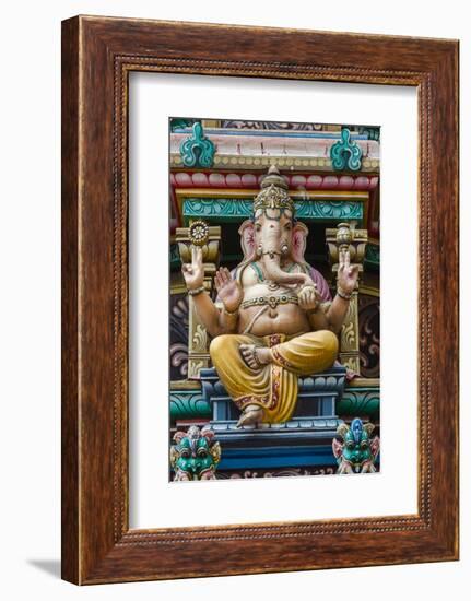 Singapore, Chinatown, Sri Mariamman Hindu Temple, Detail of Hindu Deity, Ganesh-Walter Bibikow-Framed Photographic Print