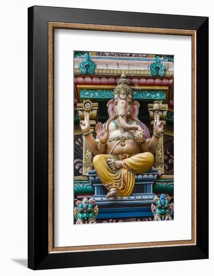 Singapore, Chinatown, Sri Mariamman Hindu Temple, Detail of Hindu Deity, Ganesh-Walter Bibikow-Framed Photographic Print