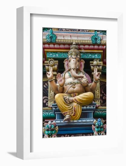 Singapore, Chinatown, Sri Mariamman Hindu Temple, Detail of Hindu Deity, Ganesh-Walter Bibikow-Framed Photographic Print