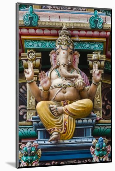 Singapore, Chinatown, Sri Mariamman Hindu Temple, Detail of Hindu Deity, Ganesh-Walter Bibikow-Mounted Photographic Print