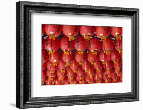 Singapore, Chinatown, Thian Hock Keng Temple, Chinese Red Lanterns-Walter Bibikow-Framed Photographic Print