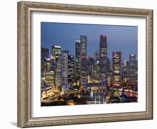 Singapore, City Skyline at Night-Steve Vidler-Framed Photographic Print