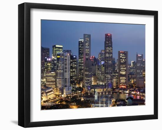 Singapore, City Skyline at Night-Steve Vidler-Framed Photographic Print