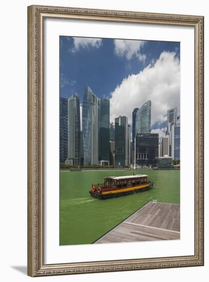 Singapore, City Skyline by the Marina Reservoir-Walter Bibikow-Framed Photographic Print