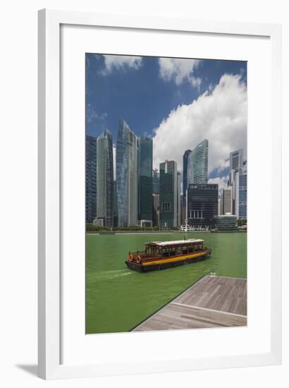 Singapore, City Skyline by the Marina Reservoir-Walter Bibikow-Framed Photographic Print