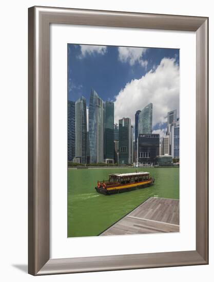 Singapore, City Skyline by the Marina Reservoir-Walter Bibikow-Framed Photographic Print