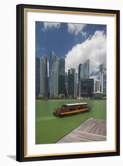 Singapore, City Skyline by the Marina Reservoir-Walter Bibikow-Framed Photographic Print