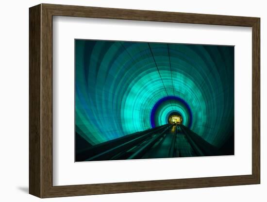 Singapore. Colorful Railroad Tunnel under a River-Jaynes Gallery-Framed Photographic Print
