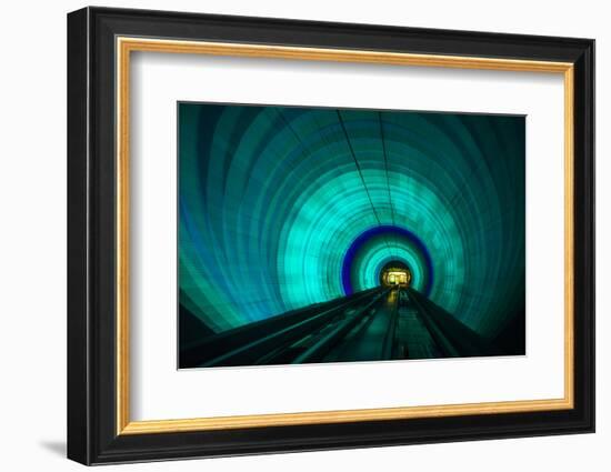 Singapore. Colorful Railroad Tunnel under a River-Jaynes Gallery-Framed Photographic Print