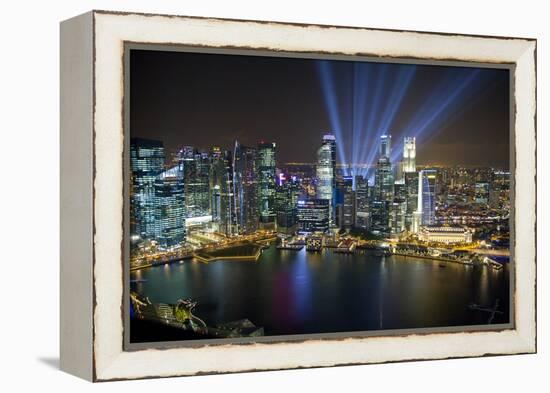 Singapore. Downtown Overview at Night-Jaynes Gallery-Framed Premier Image Canvas