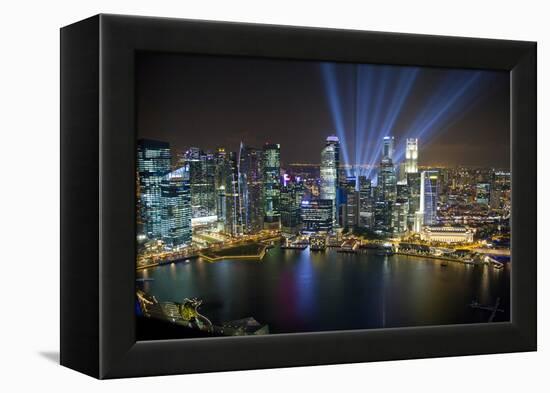 Singapore. Downtown Overview at Night-Jaynes Gallery-Framed Premier Image Canvas