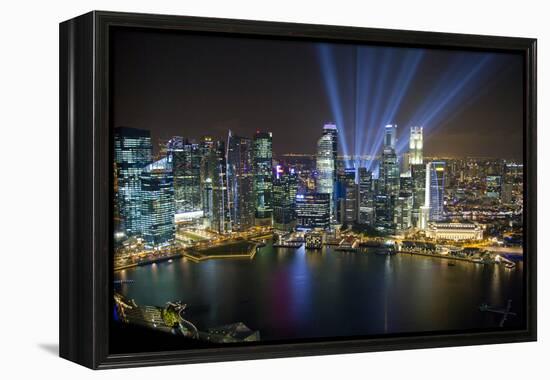 Singapore. Downtown Overview at Night-Jaynes Gallery-Framed Premier Image Canvas