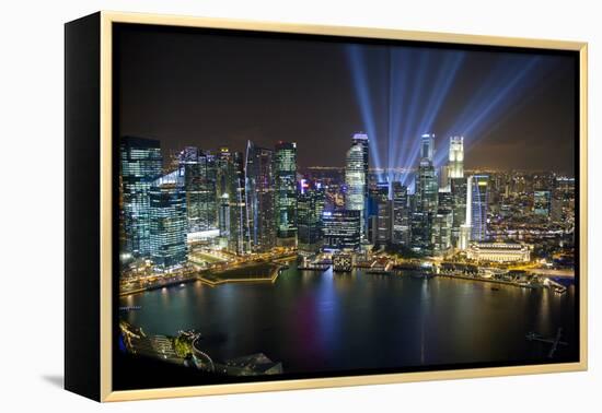 Singapore. Downtown Overview at Night-Jaynes Gallery-Framed Premier Image Canvas