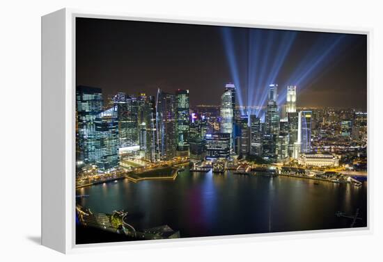 Singapore. Downtown Overview at Night-Jaynes Gallery-Framed Premier Image Canvas