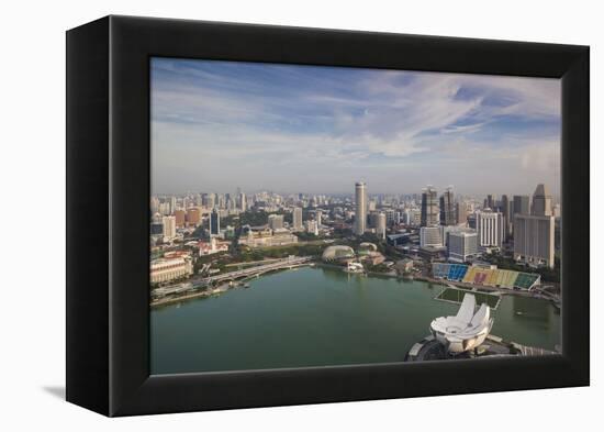 Singapore, Elevated City Skyline Above Marina Reservoir, Morning-Walter Bibikow-Framed Premier Image Canvas