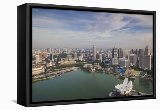 Singapore, Elevated City Skyline Above Marina Reservoir, Morning-Walter Bibikow-Framed Premier Image Canvas