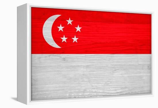 Singapore Flag Design with Wood Patterning - Flags of the World Series-Philippe Hugonnard-Framed Stretched Canvas