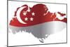 Singapore Flag In Map Silhouette Isolated Illustration-jpldesigns-Mounted Art Print