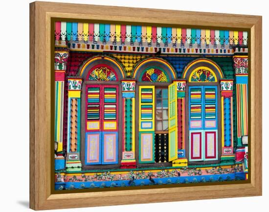 Singapore, Little India, Colourful Heritage Villa, Once the Residence of Tan Teng Niah-Gavin Hellier-Framed Premier Image Canvas