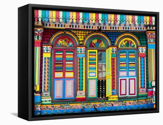 Singapore, Little India, Colourful Heritage Villa, Once the Residence of Tan Teng Niah-Gavin Hellier-Framed Premier Image Canvas