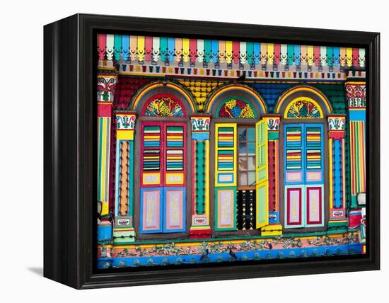 Singapore, Little India, Colourful Heritage Villa, Once the Residence of Tan Teng Niah-Gavin Hellier-Framed Premier Image Canvas