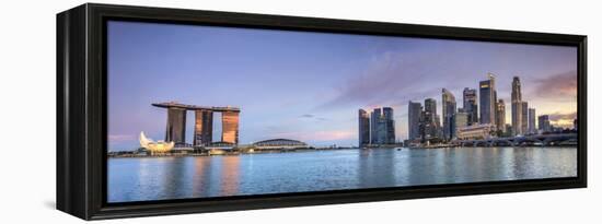 Singapore, Marina and City Skyline-Michele Falzone-Framed Premier Image Canvas