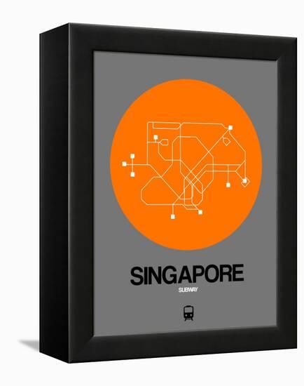 Singapore Orange Subway Map-NaxArt-Framed Stretched Canvas