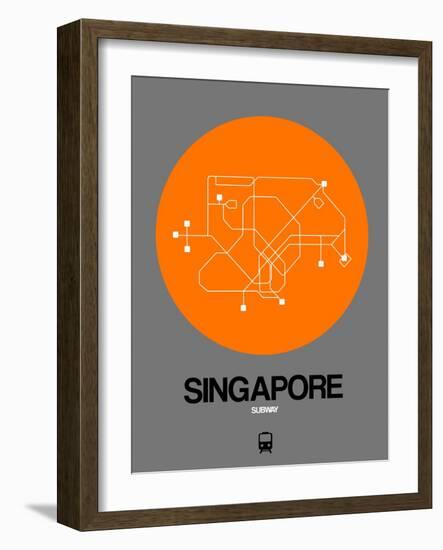 Singapore Orange Subway Map-NaxArt-Framed Art Print