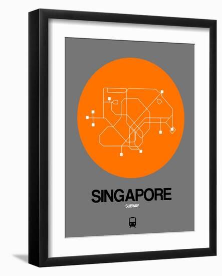 Singapore Orange Subway Map-NaxArt-Framed Art Print