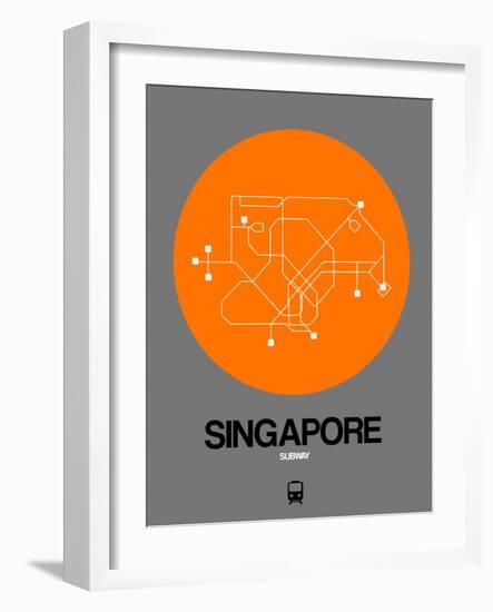 Singapore Orange Subway Map-NaxArt-Framed Art Print