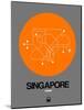 Singapore Orange Subway Map-NaxArt-Mounted Art Print