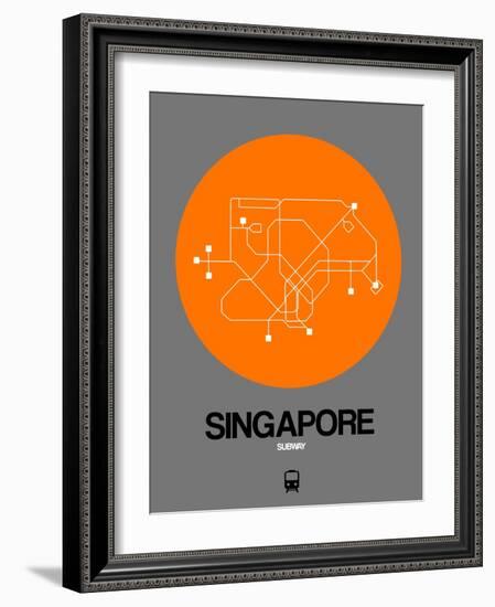 Singapore Orange Subway Map-NaxArt-Framed Art Print