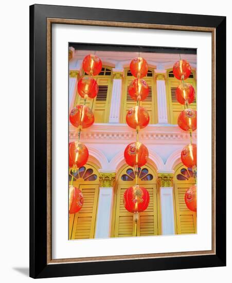 Singapore, Singapore City, Chinatown, Lanterns at Dusk-Shaun Egan-Framed Photographic Print