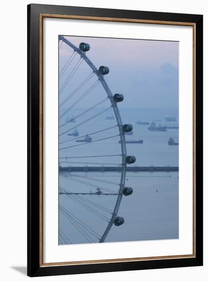 Singapore, Singapore Flyer, Giant Ferris Wheel, Elevated View, Dawn-Walter Bibikow-Framed Photographic Print