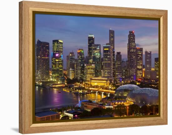 Singapore, Singapore Skyline Financial District Illuminated at Dusk, Asia-Gavin Hellier-Framed Premier Image Canvas